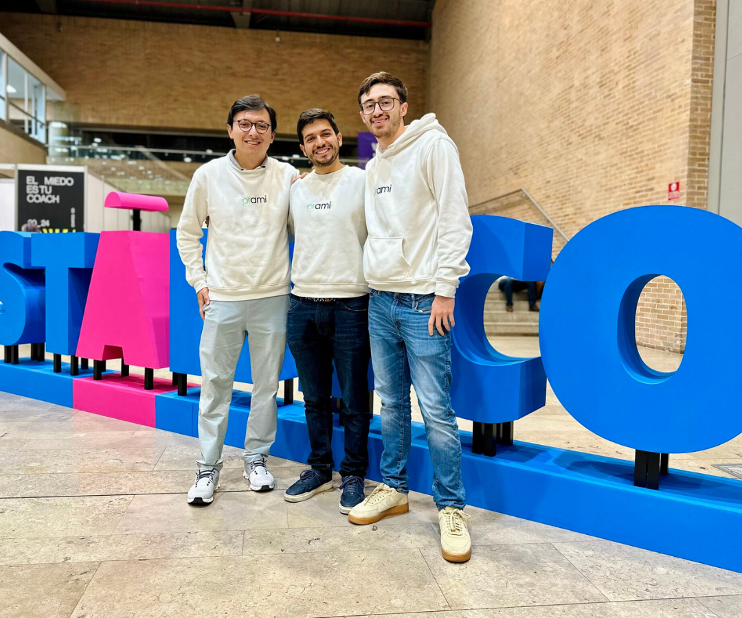 David García, Andrés Torres y Sebastián Cala, fundadores de la startup Prami.