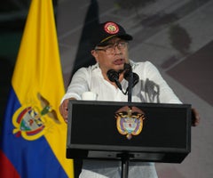 El presidente Gustavo Petro en un acto público