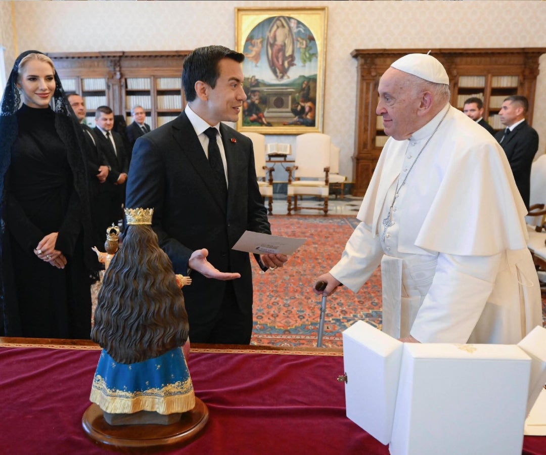 Daniel Noboa y el Papa Francisco