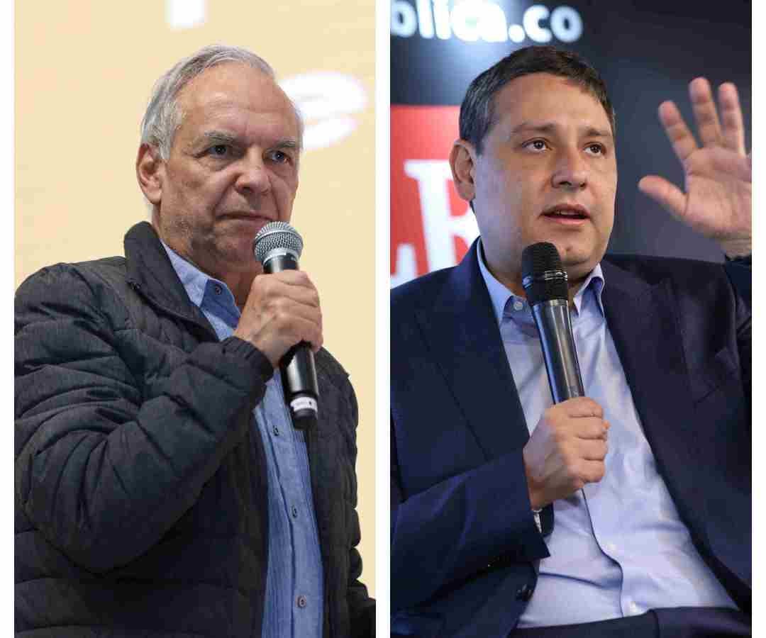 Los ministros de Hacienda, Ricardo Bonilla; y de las TIC, Mauricio Lizcano.
