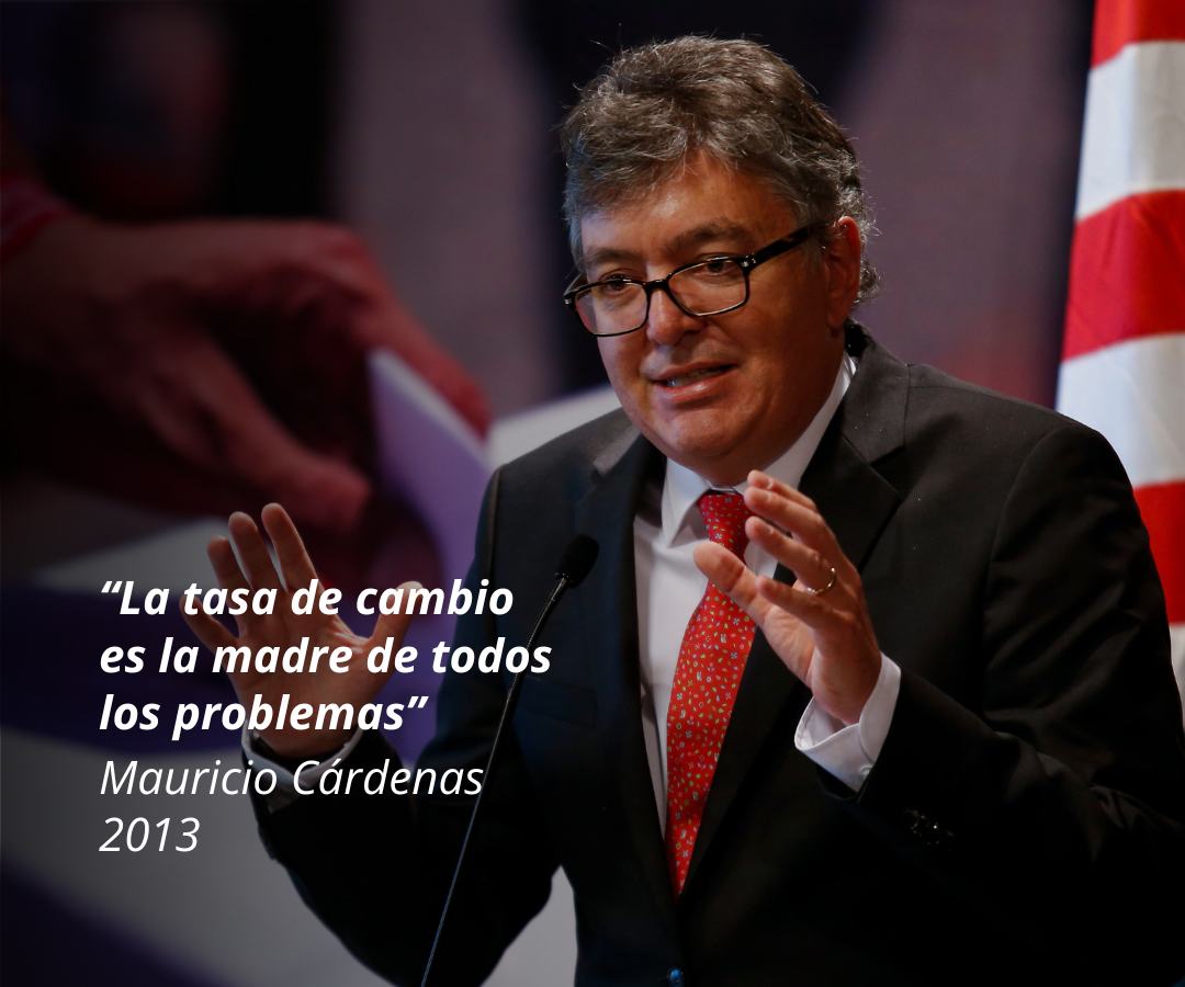El ministro de Hacienda, Mauricio Cárdenas, cuestionó las condiciones para la tasa de cambio, tras el repunte por la crisis de 2012.