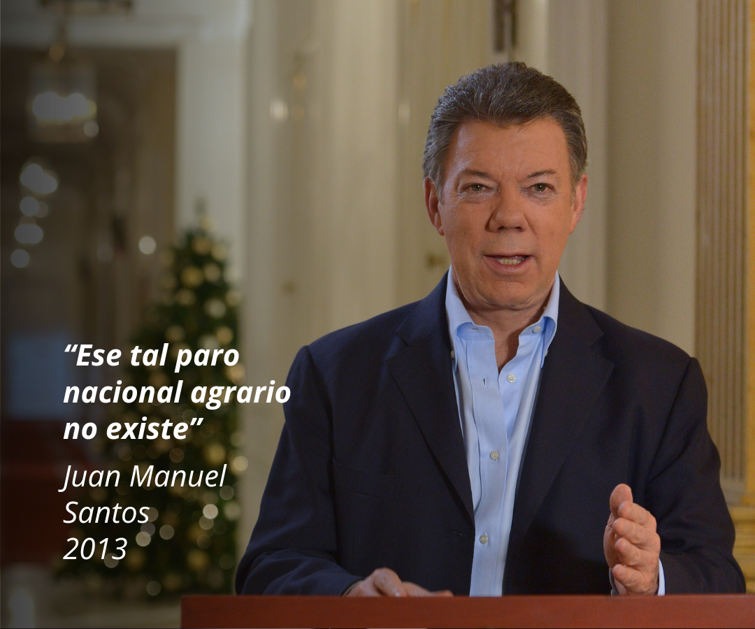 El presidente Juan Manuel Santos se pronunció sobre las reclamaciones de los sectores lecheros y paperos por mejores condiciones en Boyacá, Cundinamarca y Nariño.