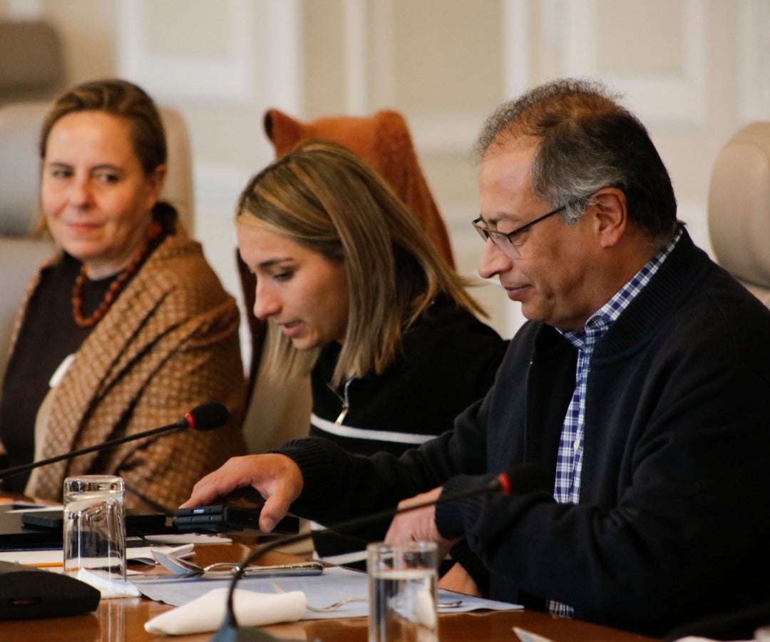 El presidente Gustavo Petro en una reunión
