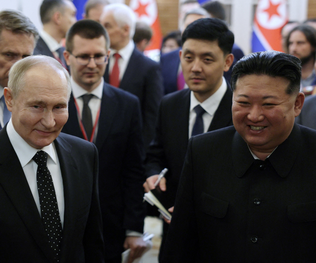 El presidente de Rusia, Vladimir Putin, y el líder de Corea del Norte, Kim Jong Un