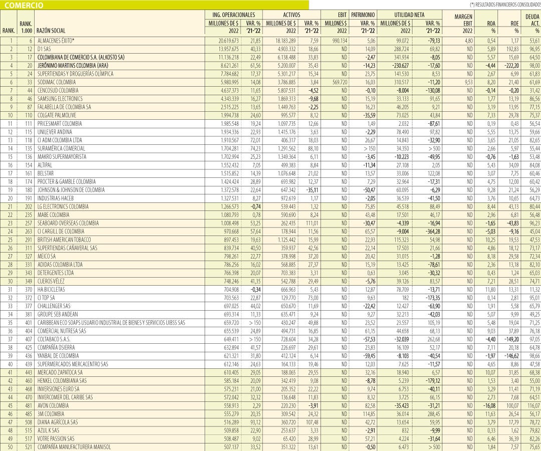 Las empresas que más vendieron del sector comercio en 2023