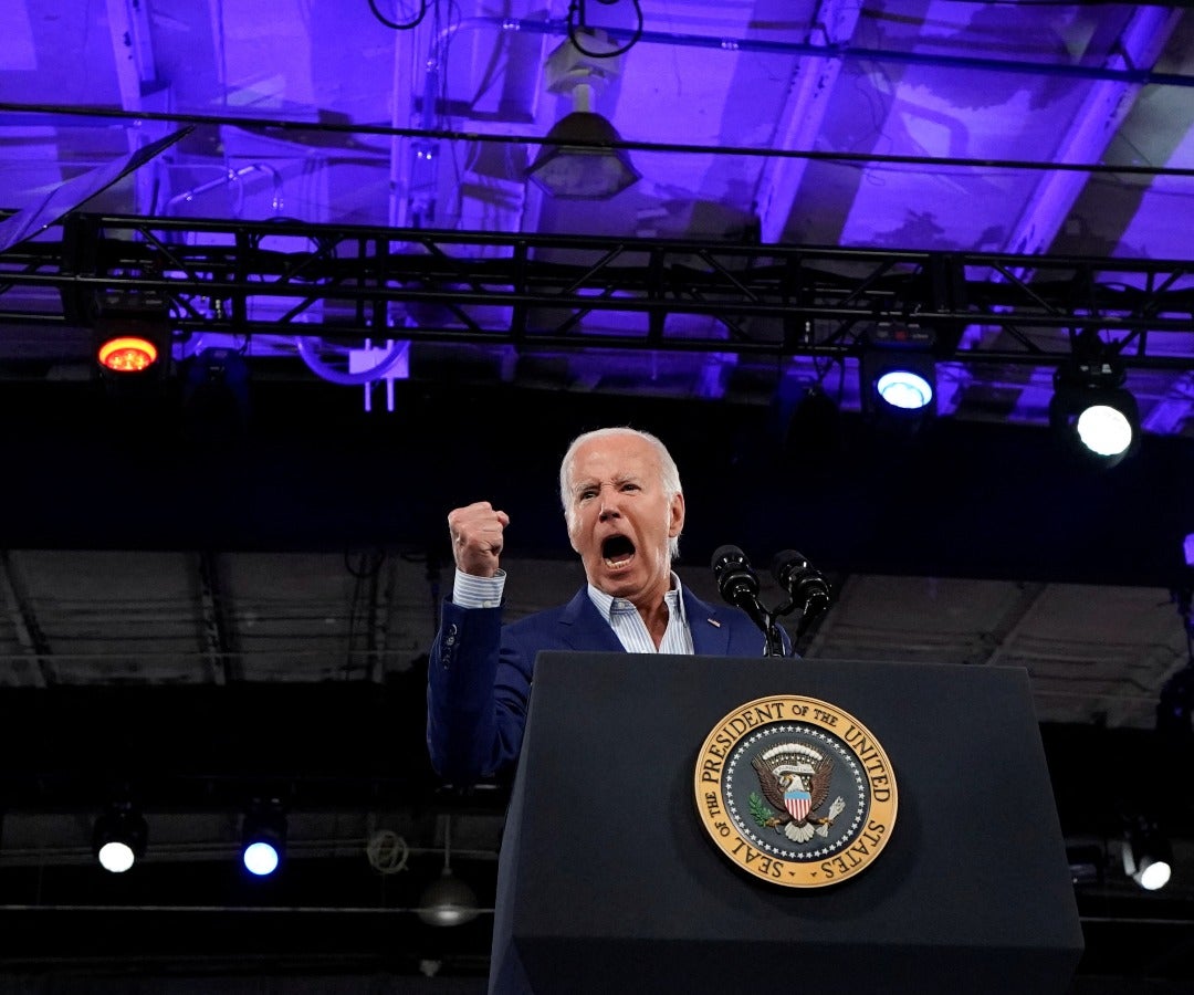 Joe Biden durante un mitin de campaña