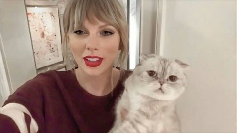 Taylor Swift con su gato