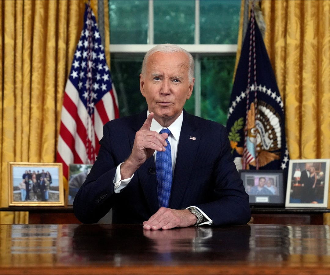 El presidente de Estados Unidos, Joe Biden, durante su discurso televisado