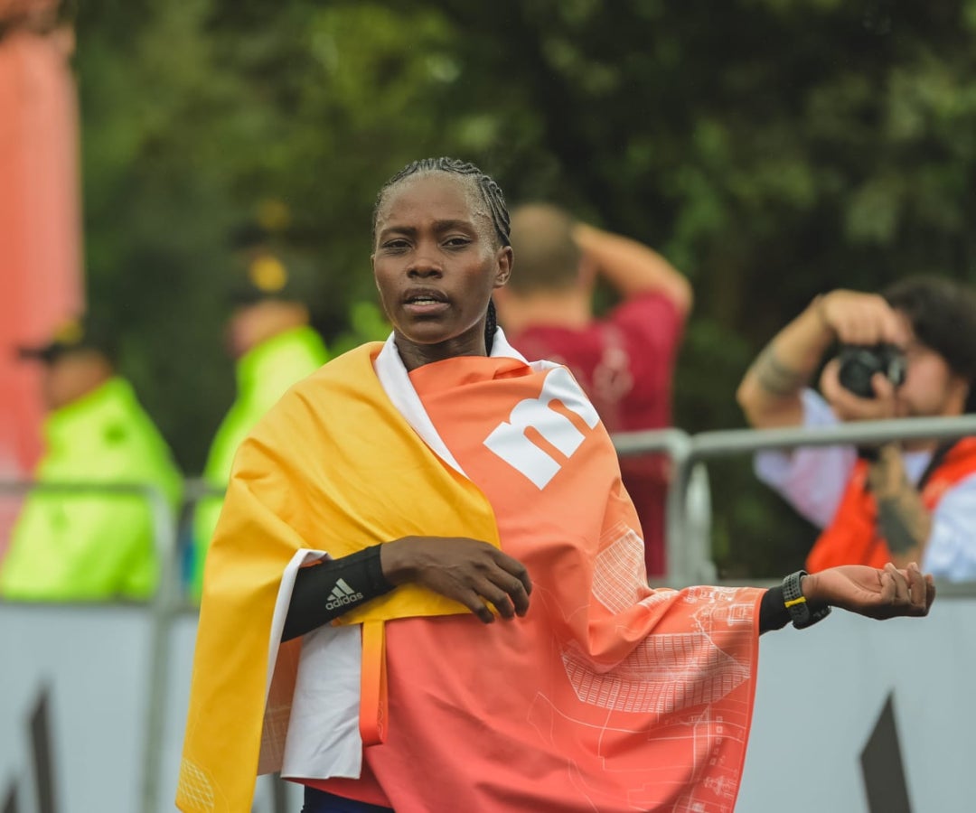 La atleta keniana Gladys Kwamboka, ganadora de los 21K en categoría femenino.