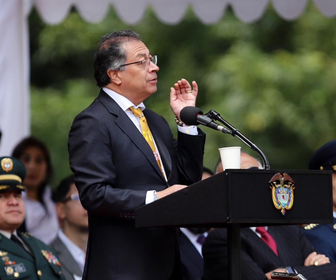 El presidente Petro en la celebración del 205º aniversario de la Batalla de Boyacá.