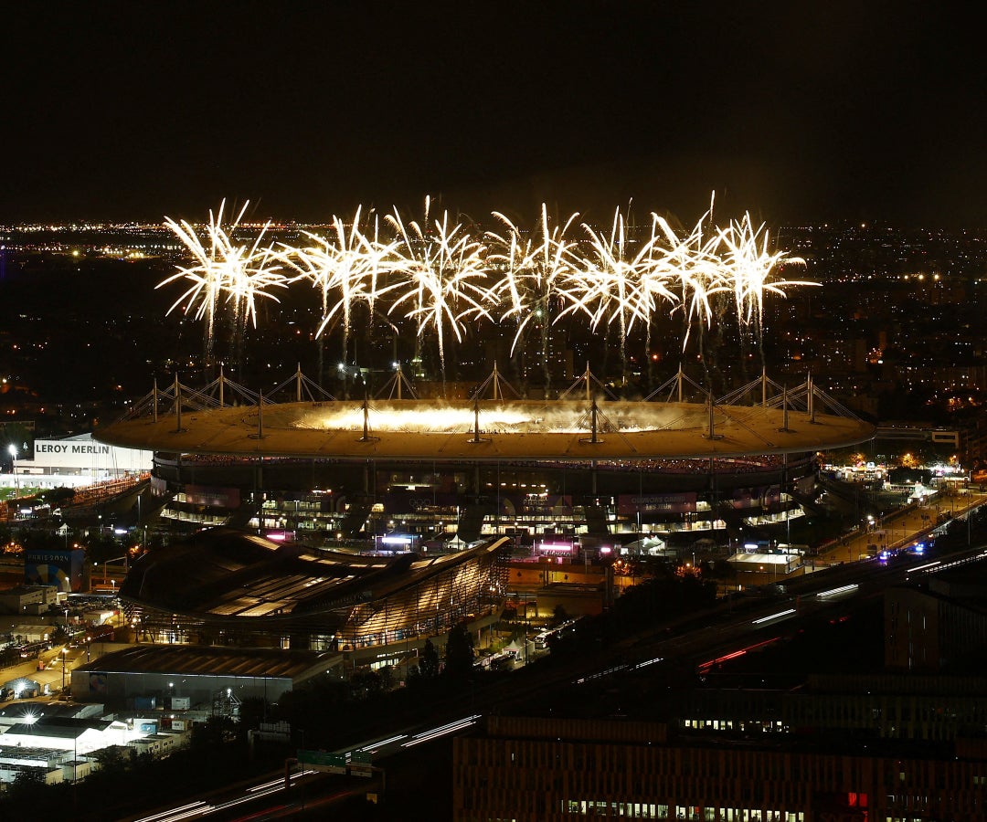 Fuegos pirotécnicos en la clausura de los Olímpicos