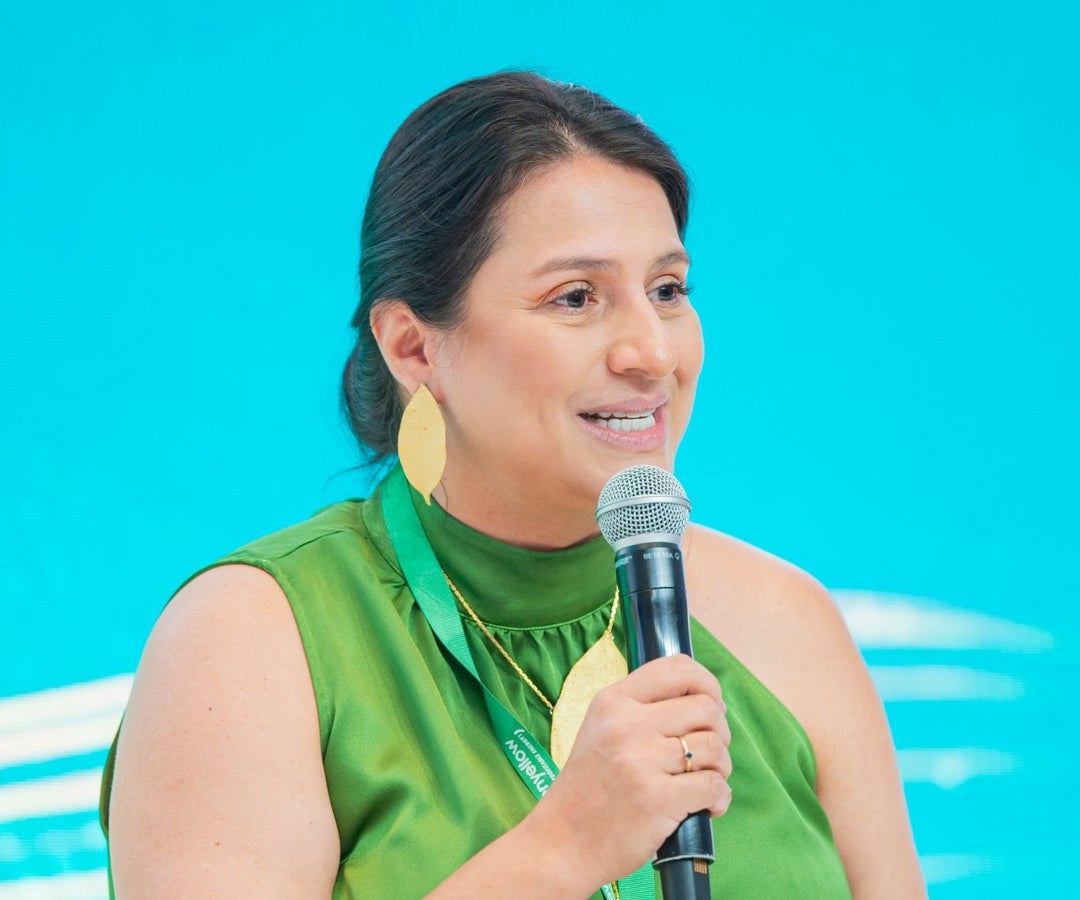 La senadora por el Centro Democrático, Paola Holguín, en el Foro de Andeg.