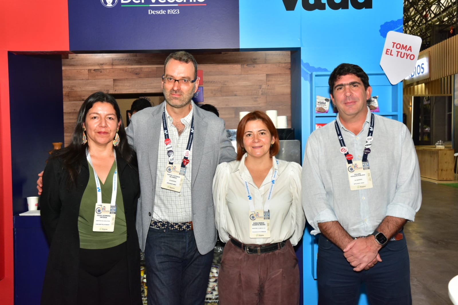 Geidy Ortega, viceministra de Asuntos Agropecuarios; Rafael Álvarez, CEO de Alquería; Aura María Duarte, viceministra en Ministerio de Agricultura; y Felipe Márquez Robledo, expresidente de AngloGold.