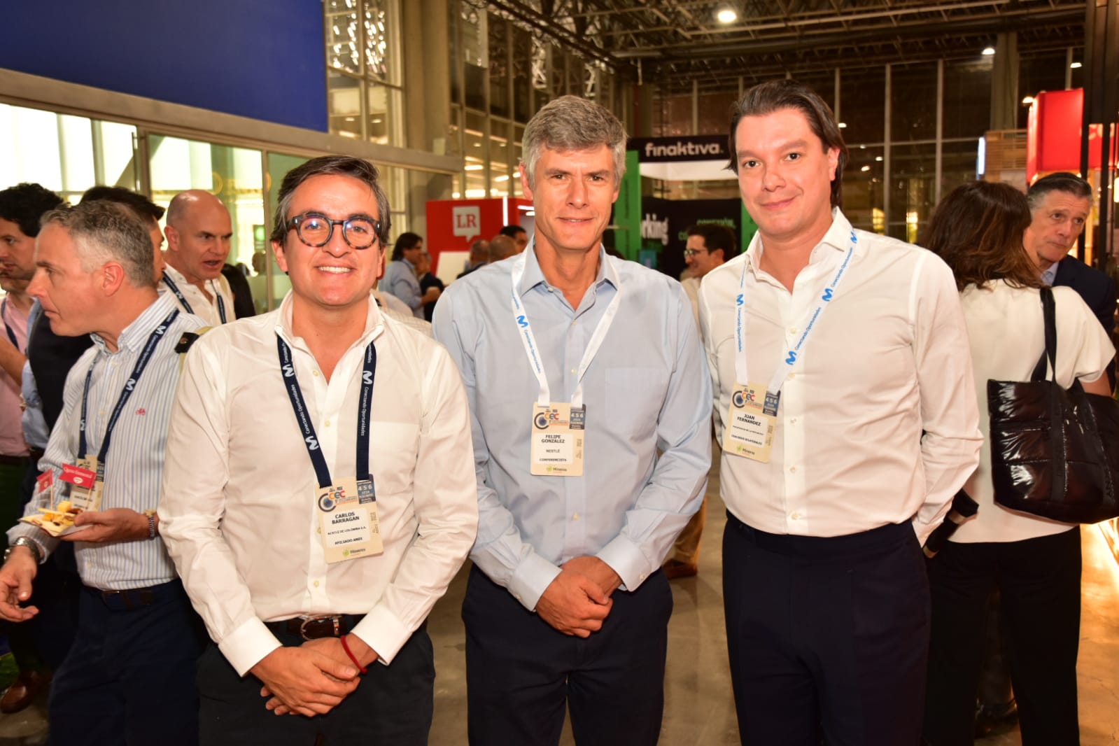 Carlos Barragán, vpte. de Asuntos Corporativos de Nestlé; Felipe González, presidente de Nestlé; y Juan Fernández, consejero presidencial de asuntos empresariales.