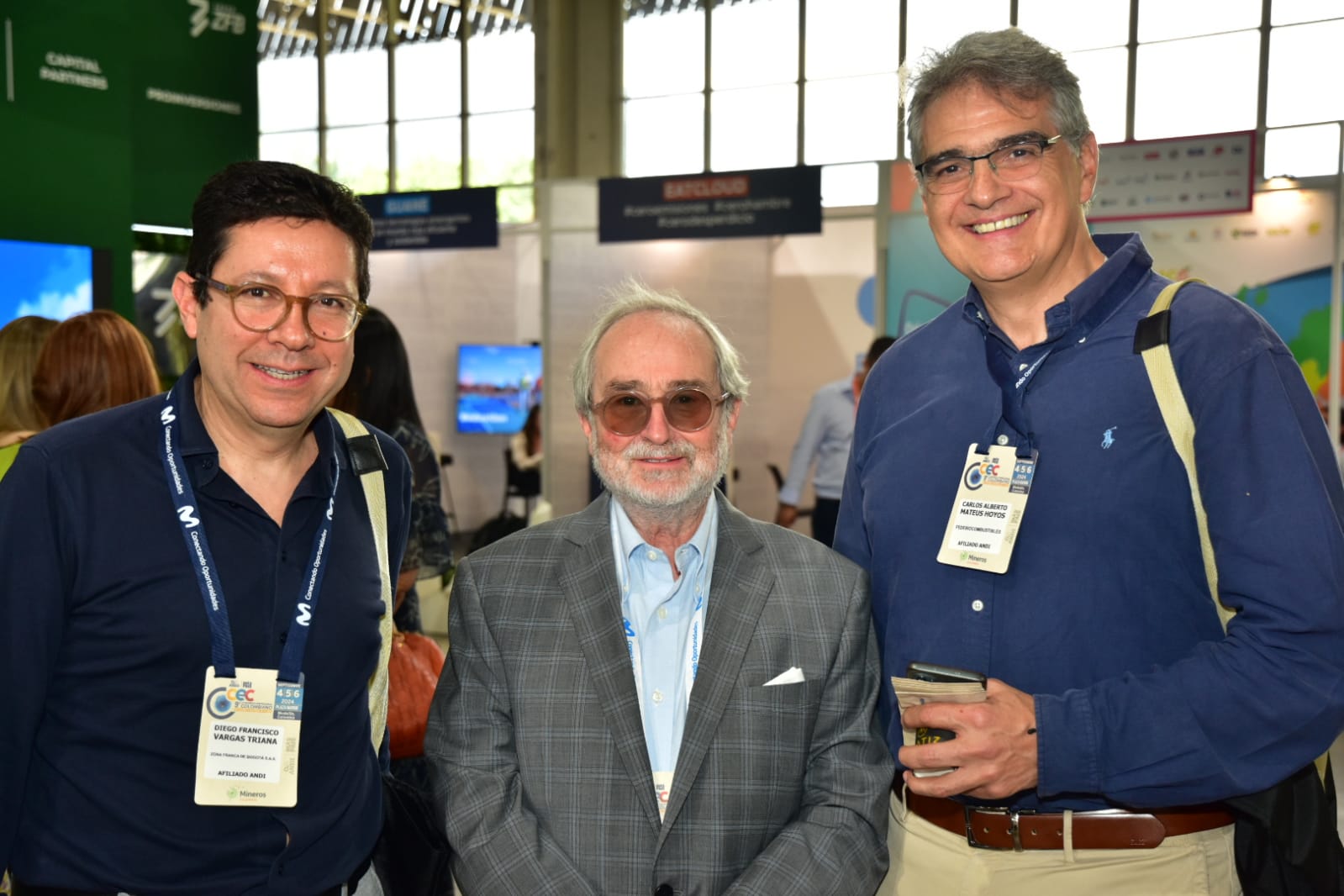 Diego Vargas, presidente de la Zona F ranca de Bogotá; Gabriel Ibarra, socio en Ibarra Rimôn; Carlos Alberto Mateus, secretario general de Fedebiocombustibles.