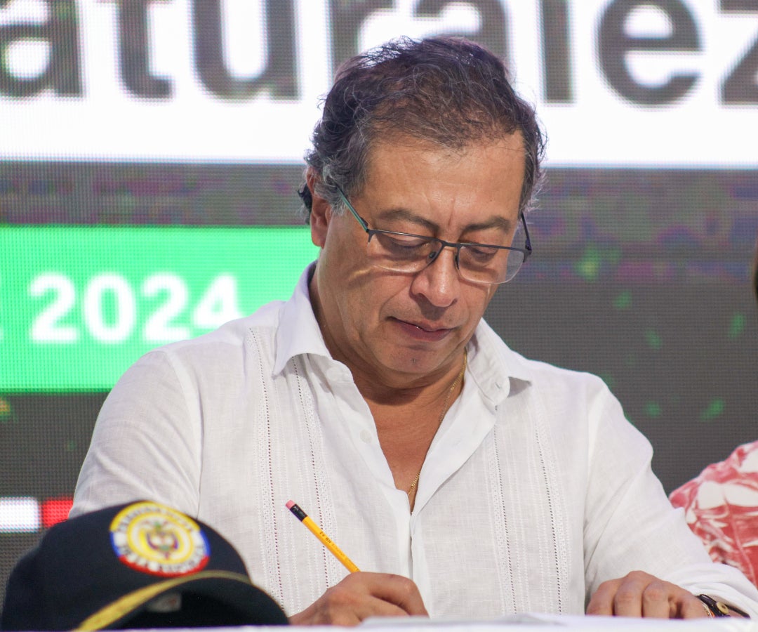 El presidente Gustavo Petro en una alocución pública