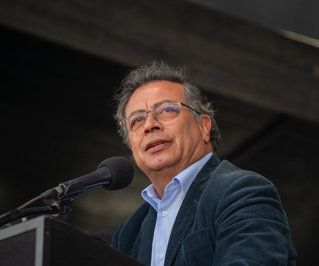 El presidente Gustavo Petro durante un evento público en Bogotá