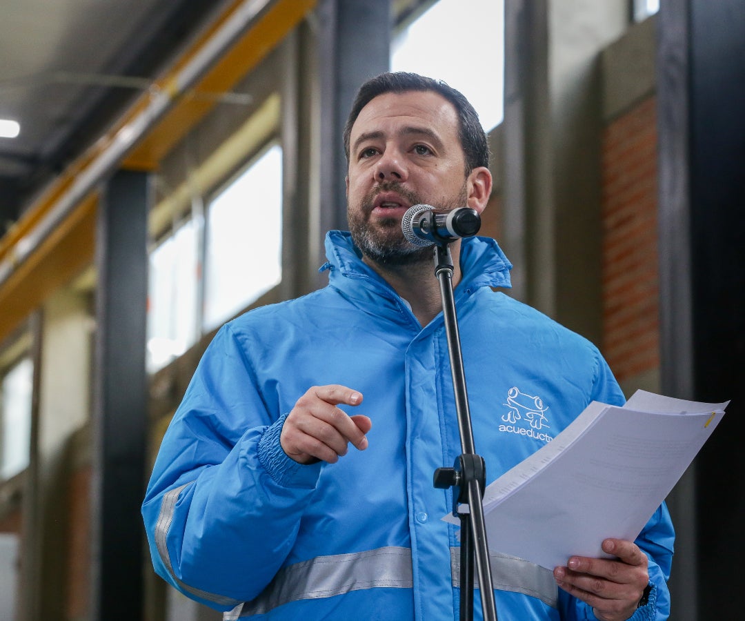 El alcalde de Bogotá, Carlos Fernando Galán, en rueda de prensa