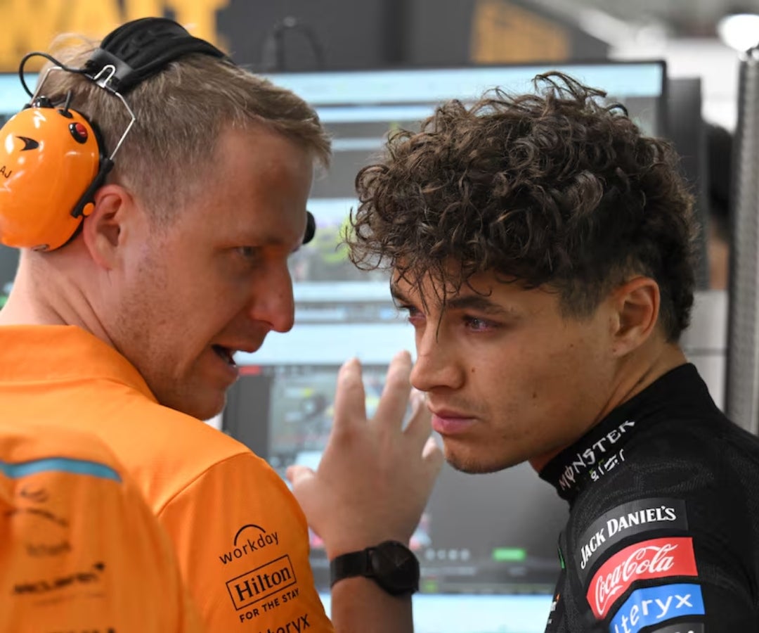 Lando Norris, de McLaren, antes de los entrenamientos