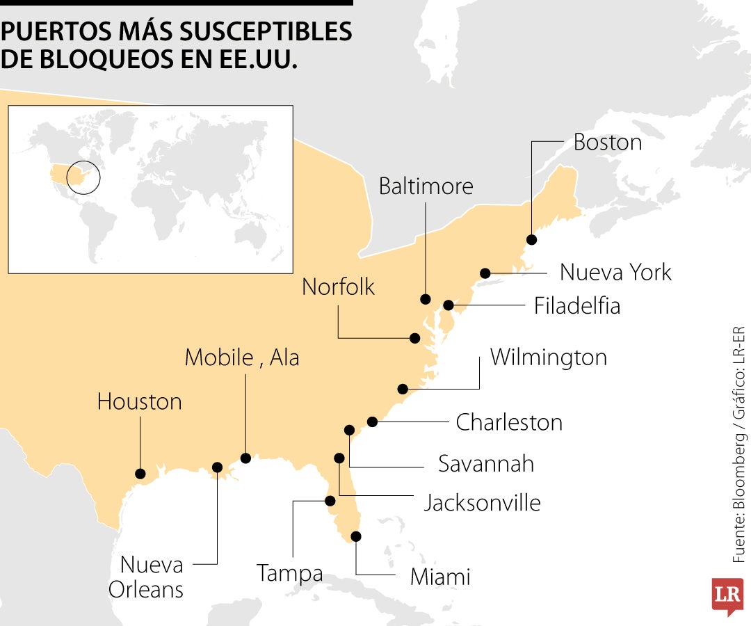 Puertos más susceptibles de bloqueos en EE.UU.