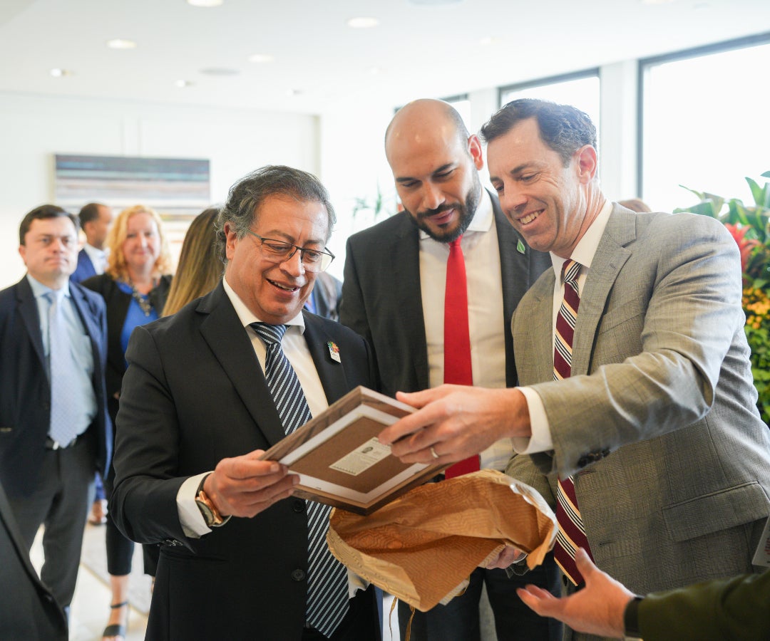 El presidente Gustavo Petro en una de sus reuniones en Nueva York