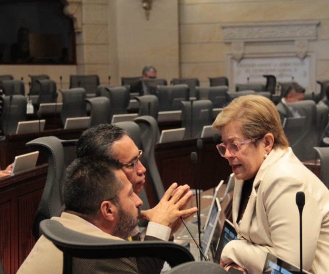 La ministra de Trabajo, Gloria Inés Ramírez, dialoga con congresistas