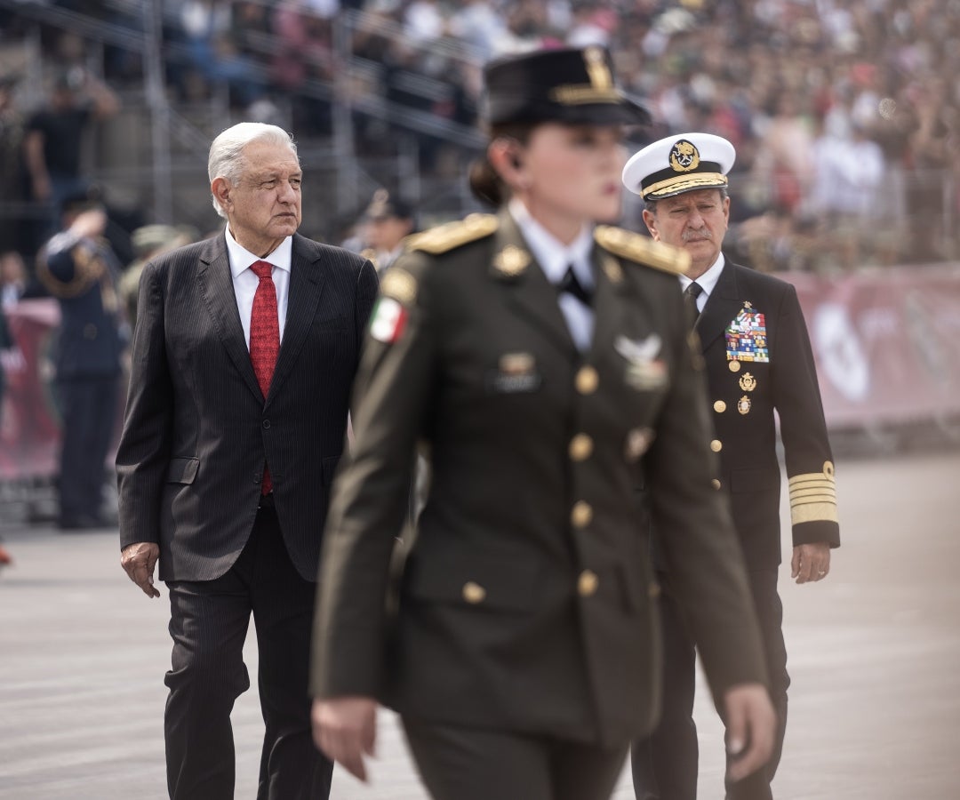 Amlo en el desfile militar del Día de la Independencia en la Ciudad de México