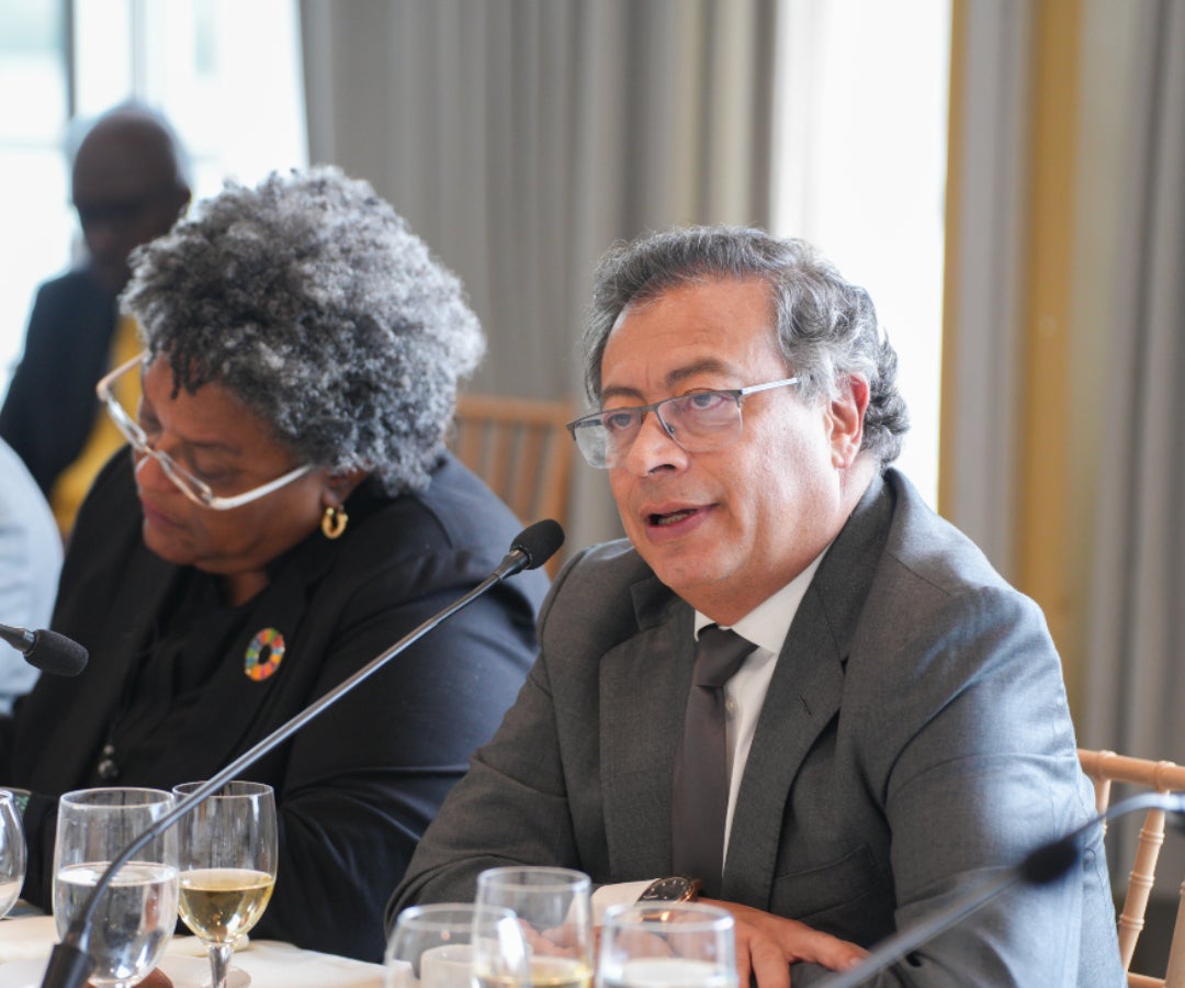 El presidente Gustavo Petro en una reunión en Nueva York