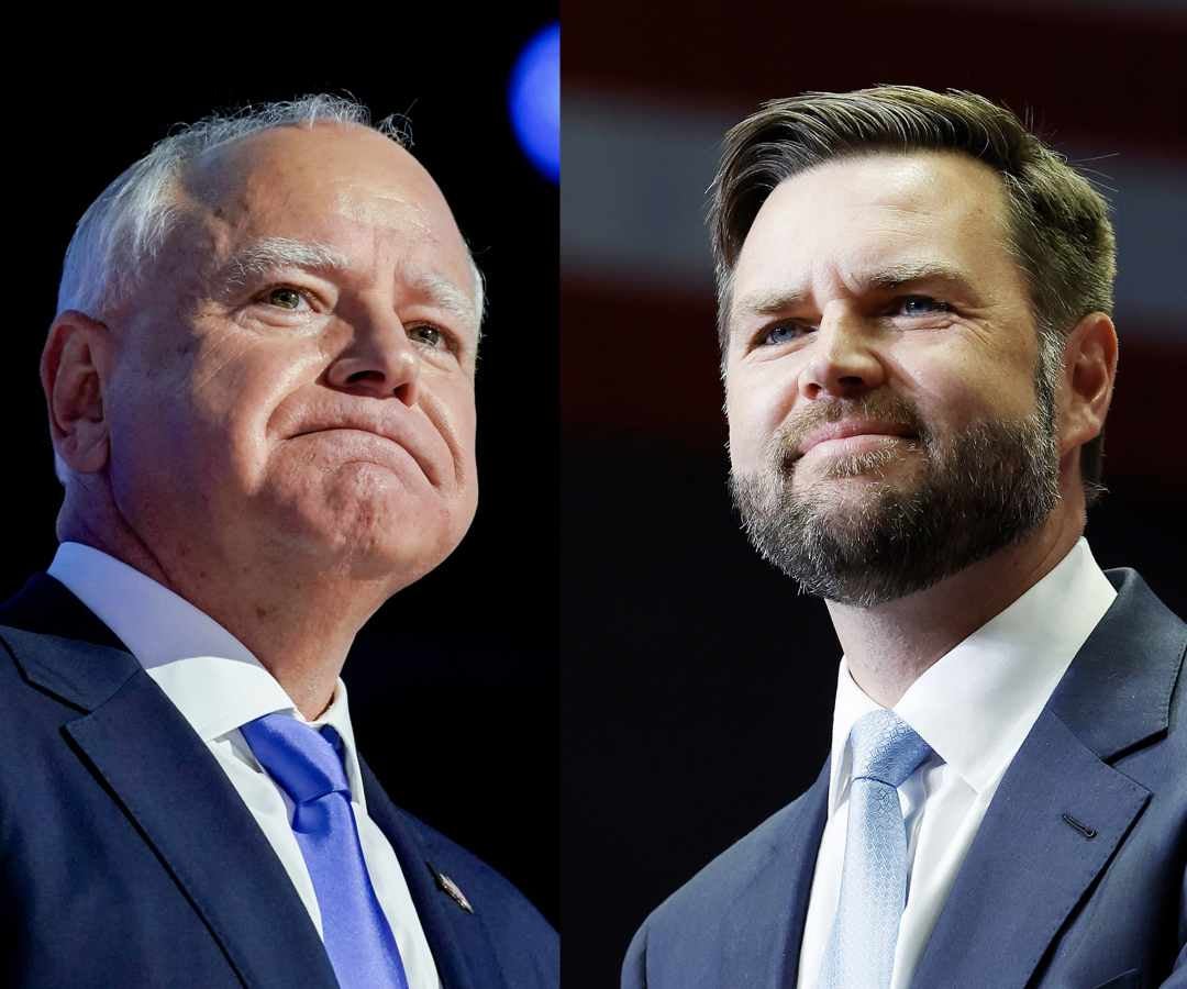 El demócrata Tim Walz y el republicano J.D. Vance