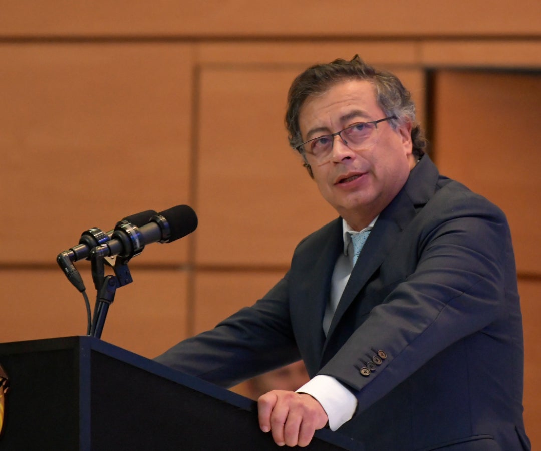 El presidente Gustavo Petro en una alocución oficial