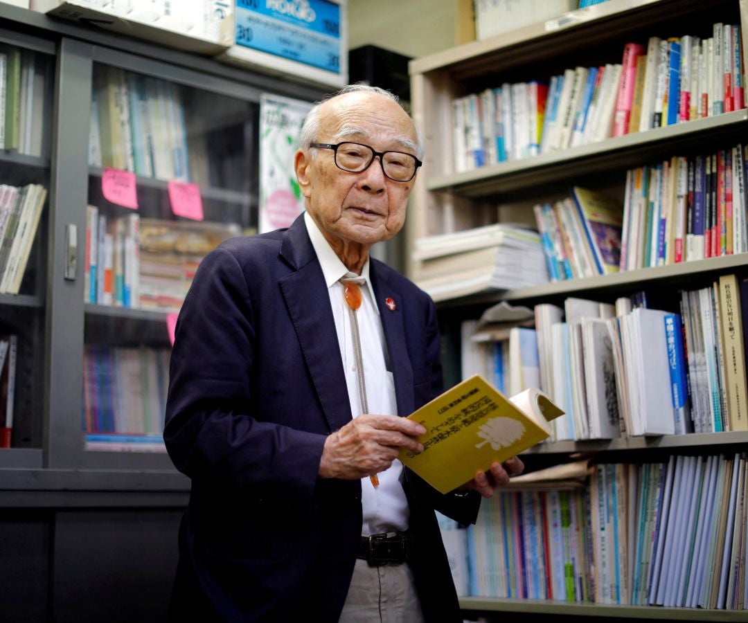 Terumi Tanaka, sobreviviente del bombardeo atómico de Nagasaki y copresidente de Nihon Hidankyo, grupo ganador del Premio Nobel de Paz