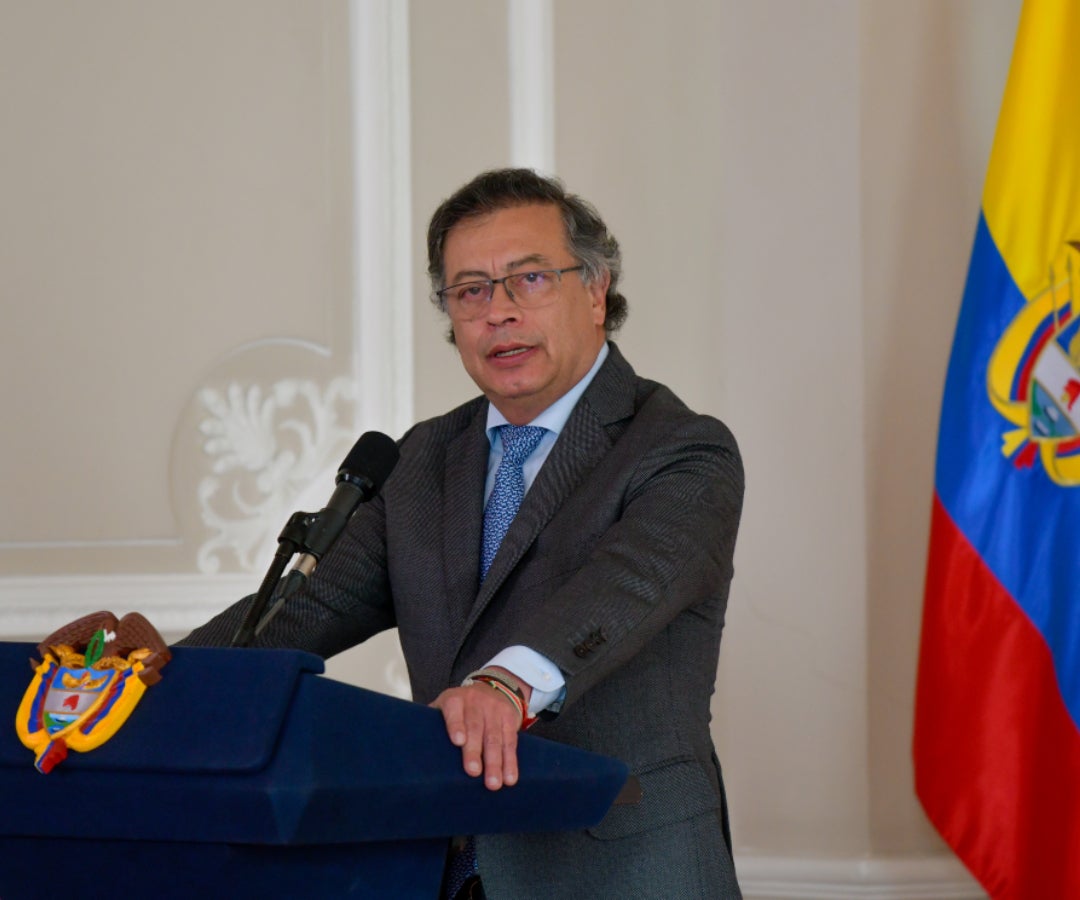 El presidente Gustavo Petro en un discurso