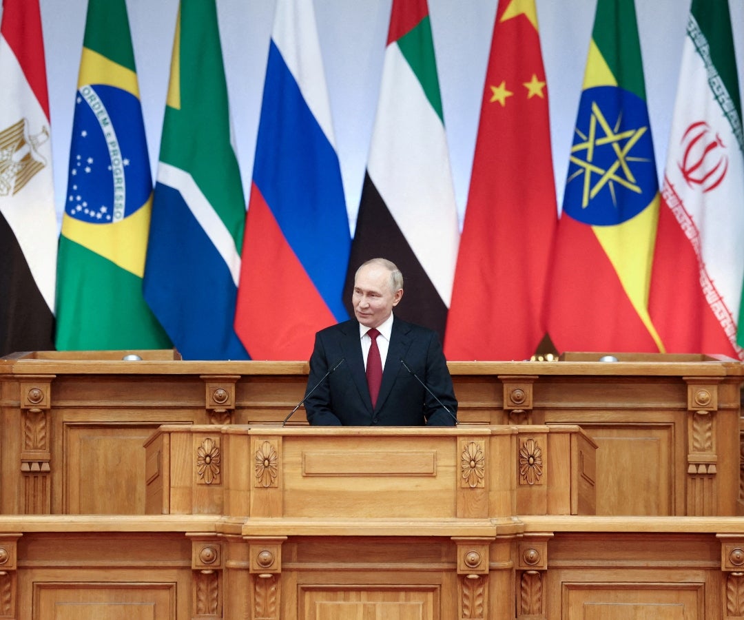 Presidente ruso Vladímir Putin habla en el Brics