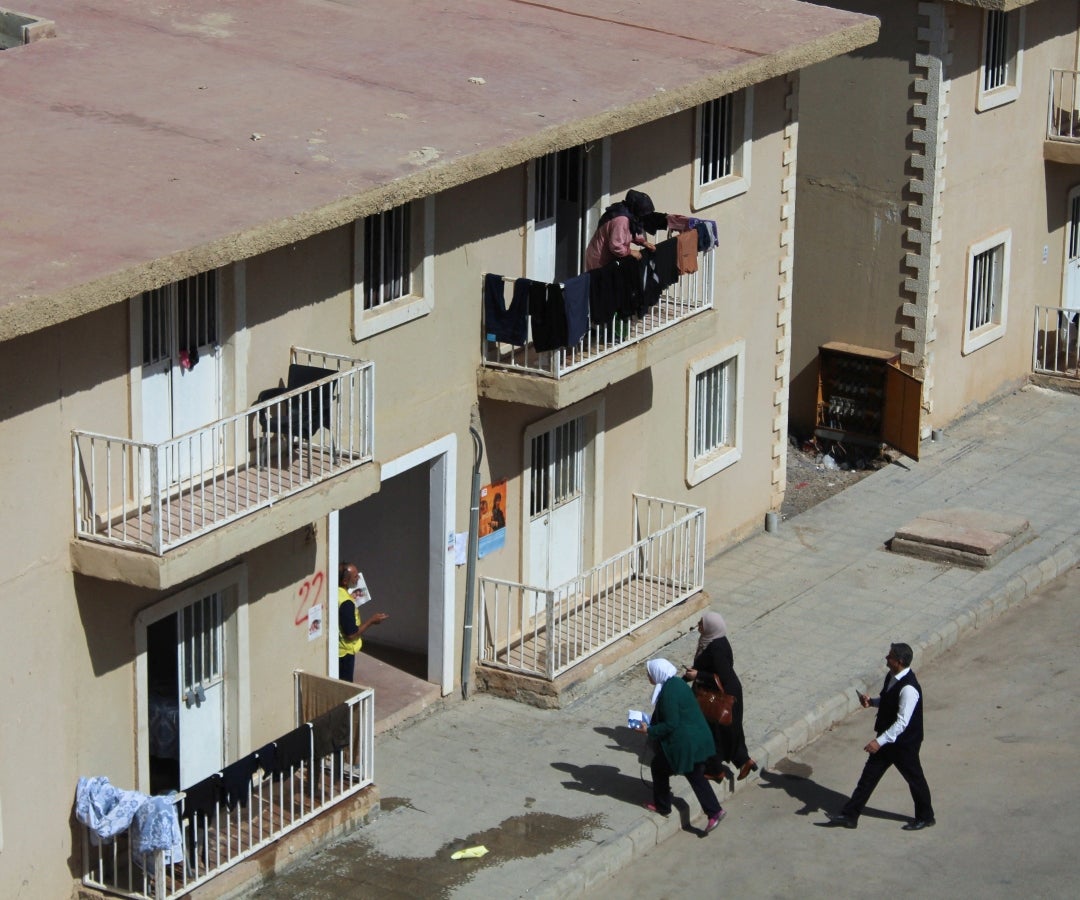 Albergue sirio para desplazados que huyen del Líbano