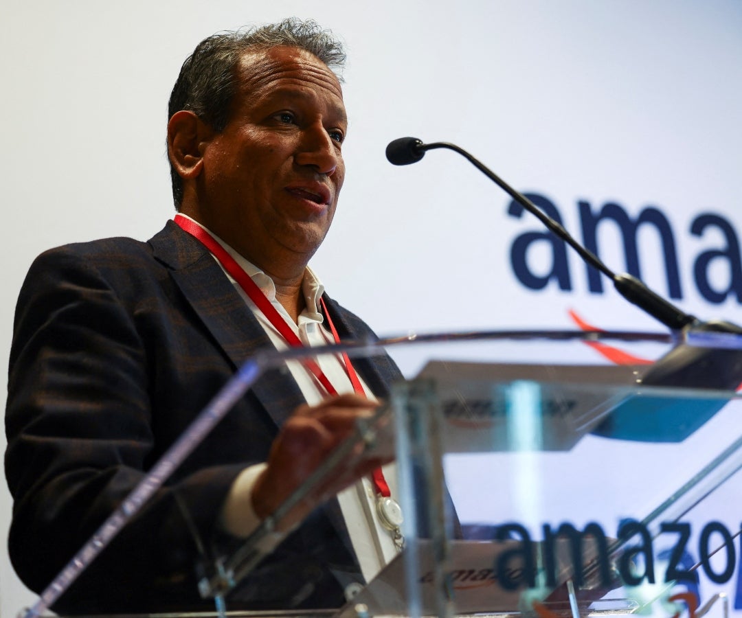 Pedro Huerta, Country Manager de Amazon México, en una rueda de prensa en la sede de Amazon México