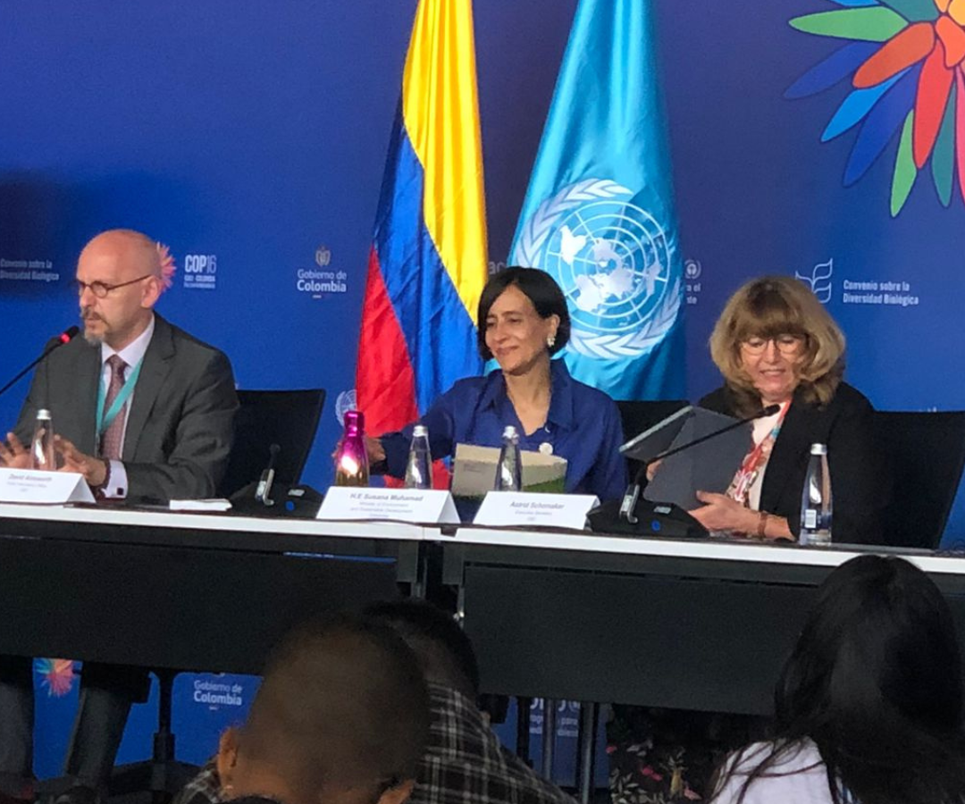 Susana Muhamad, ministra de Ambiente, durante la rueda de prensa