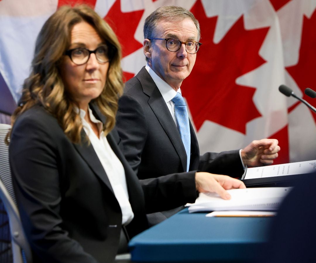 Carolyn Rogers, vicegobernadora principal, y Tiff Macklem, gobernador del Banco de Canadá