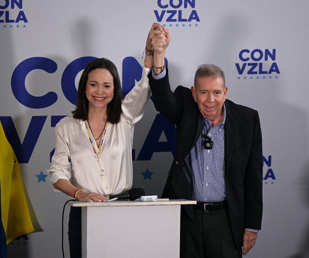 Líderes de la oposición venezolana María Corina Machado y Edmundo González