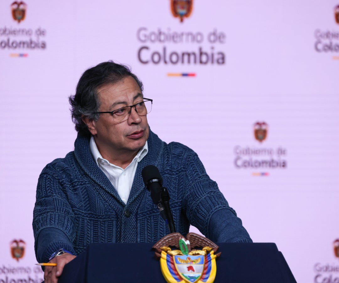 El presidente Gustavo Petro durante una reunión de consejo económico