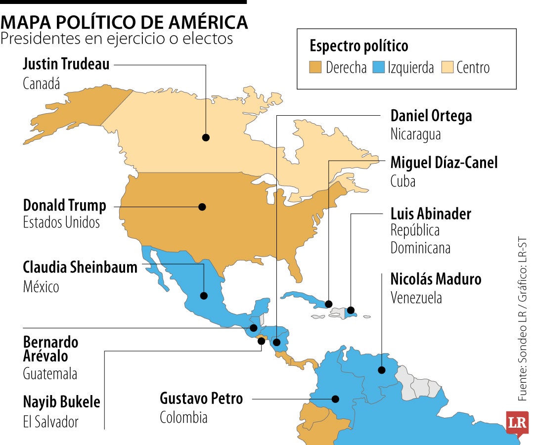 Mapa político de América Latina con la victoria de Donald Trump