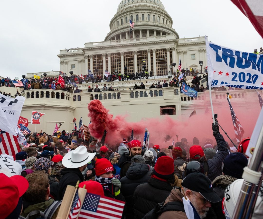 Manifestantes en el Capitolio de Estados Unidos en enero de 2021