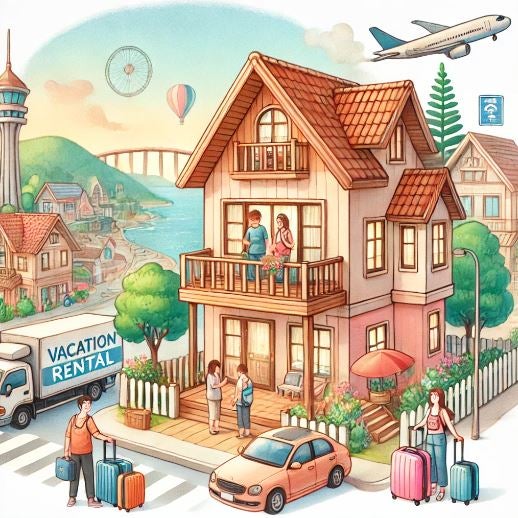 Ilustración de viviendas turísticas.