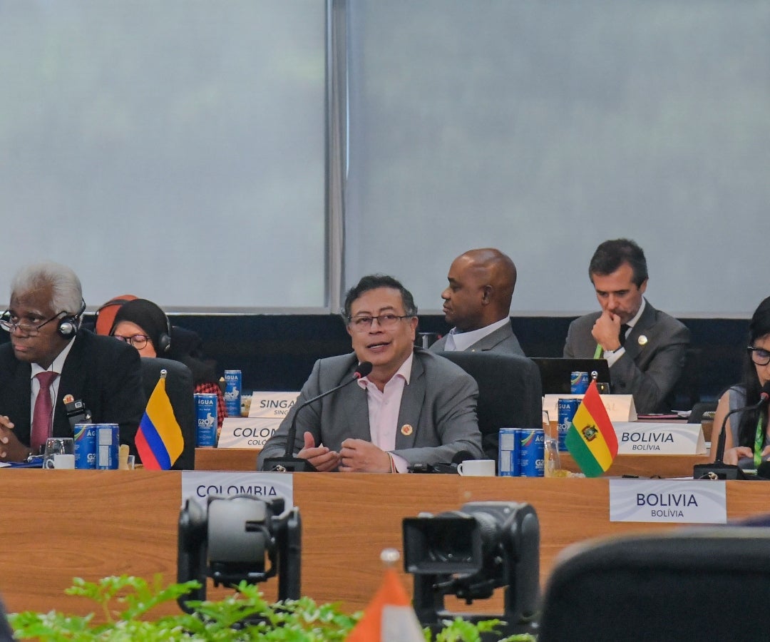 El presidente, Gustavo Petro, durante la cumbre del G20.