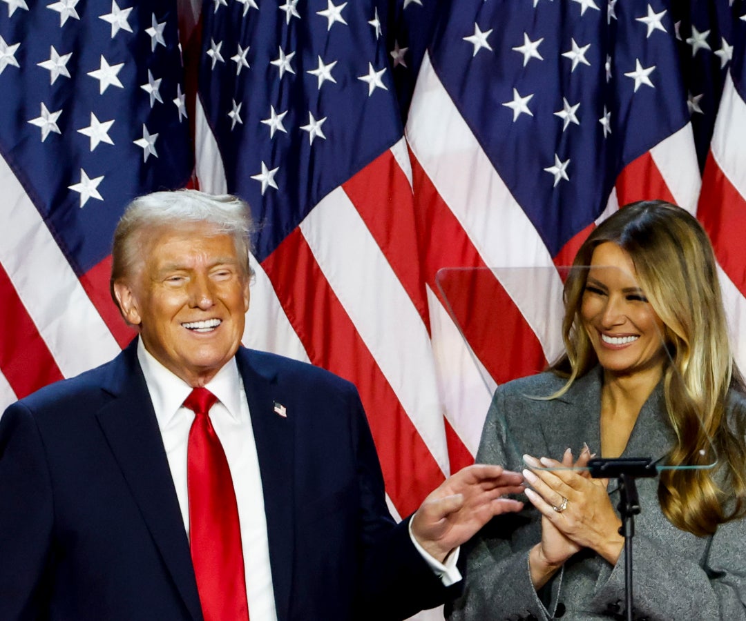 Donald Trump en la celebración de los resultados de las elecciones