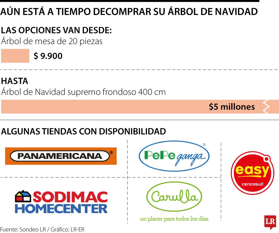 Opciones del mercado para la compra del árbol de Navidad.