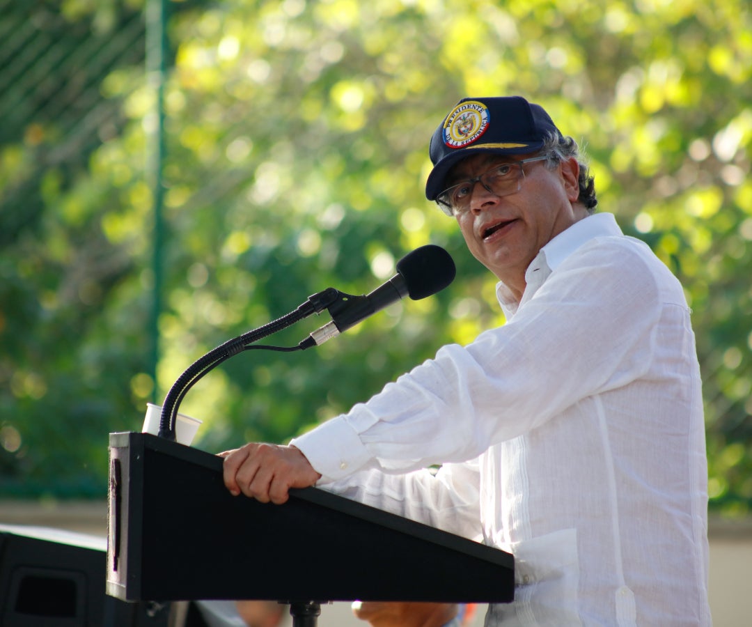 El presidente Gustavo Petro en un discurso oficial