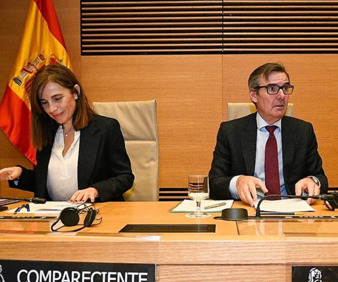 La nueva vicepresidenta de la Cnmv, Paloma Marín, y el nuevo presidente del supervisor, Carlos San Basilio