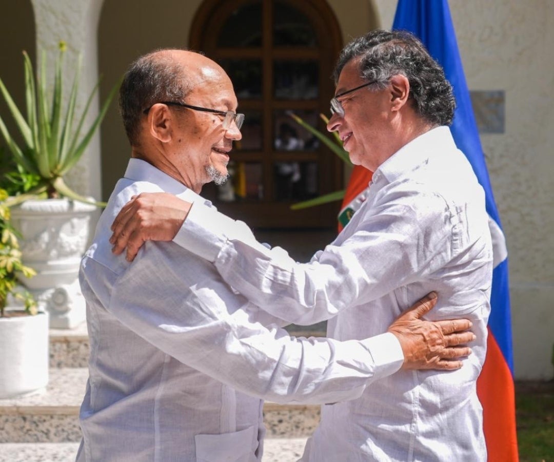 Leslie Voltaire, presidente de Haití, y Gustavo Petro, presidente de Colombia