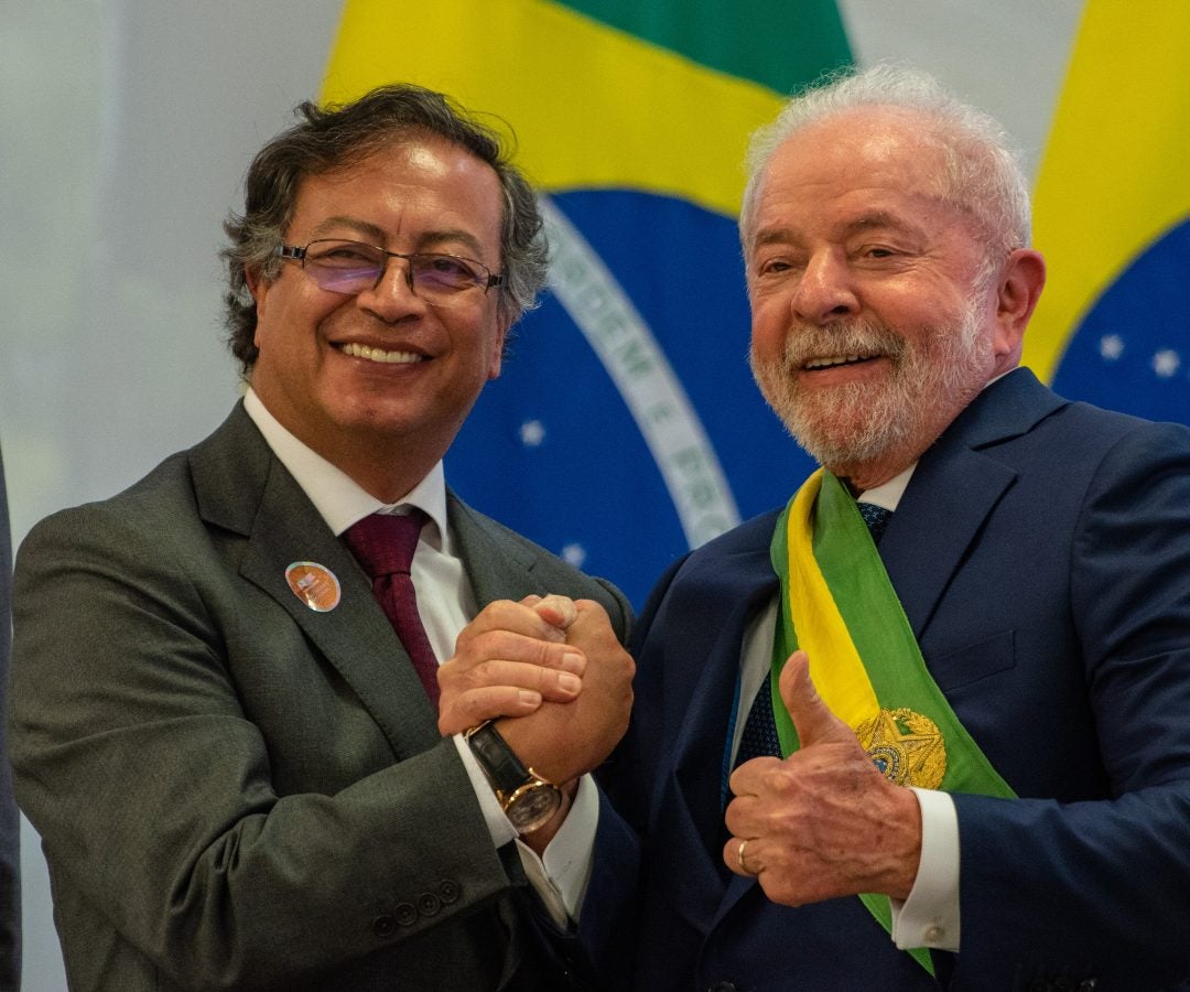 Gustavo Petro, presidente de Colombia y Lula da Silva, presidente de Brasil