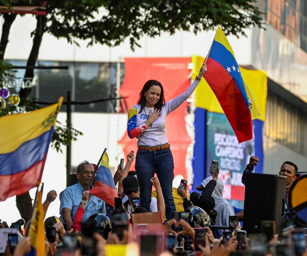 María Corina Machado fue detenida por la fuerza pública de Venezuela luego de su discurso.